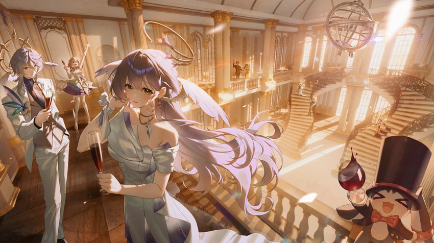 trailblazer, firefly, stelle, march 7th, caelus, and 5 more (honkai and 1 more) drawn by kuikui