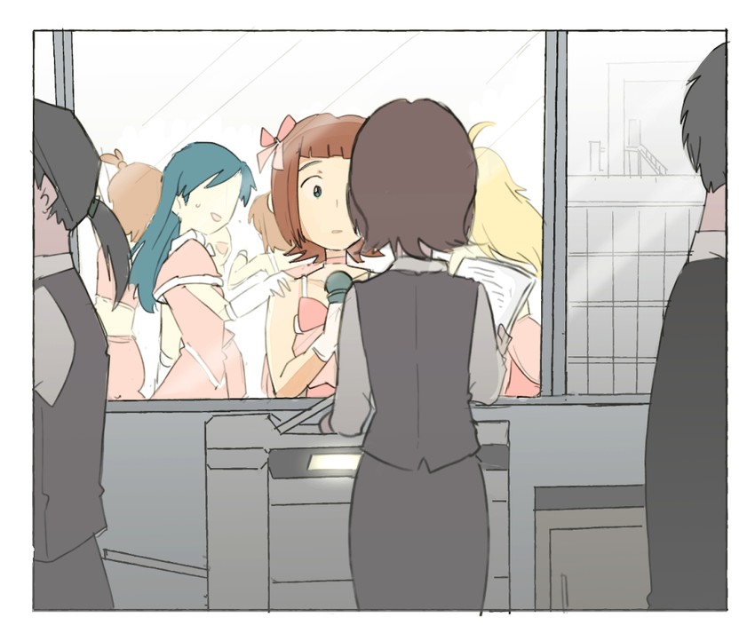hoshii miki, kisaragi chihaya, amami haruka, hagiwara yukiho, and futami ami (idolmaster and 1 more) drawn by tsubobot