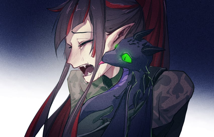 lilia vanrouge and malleus draconia (twisted wonderland) drawn by reeeeehannnnnn