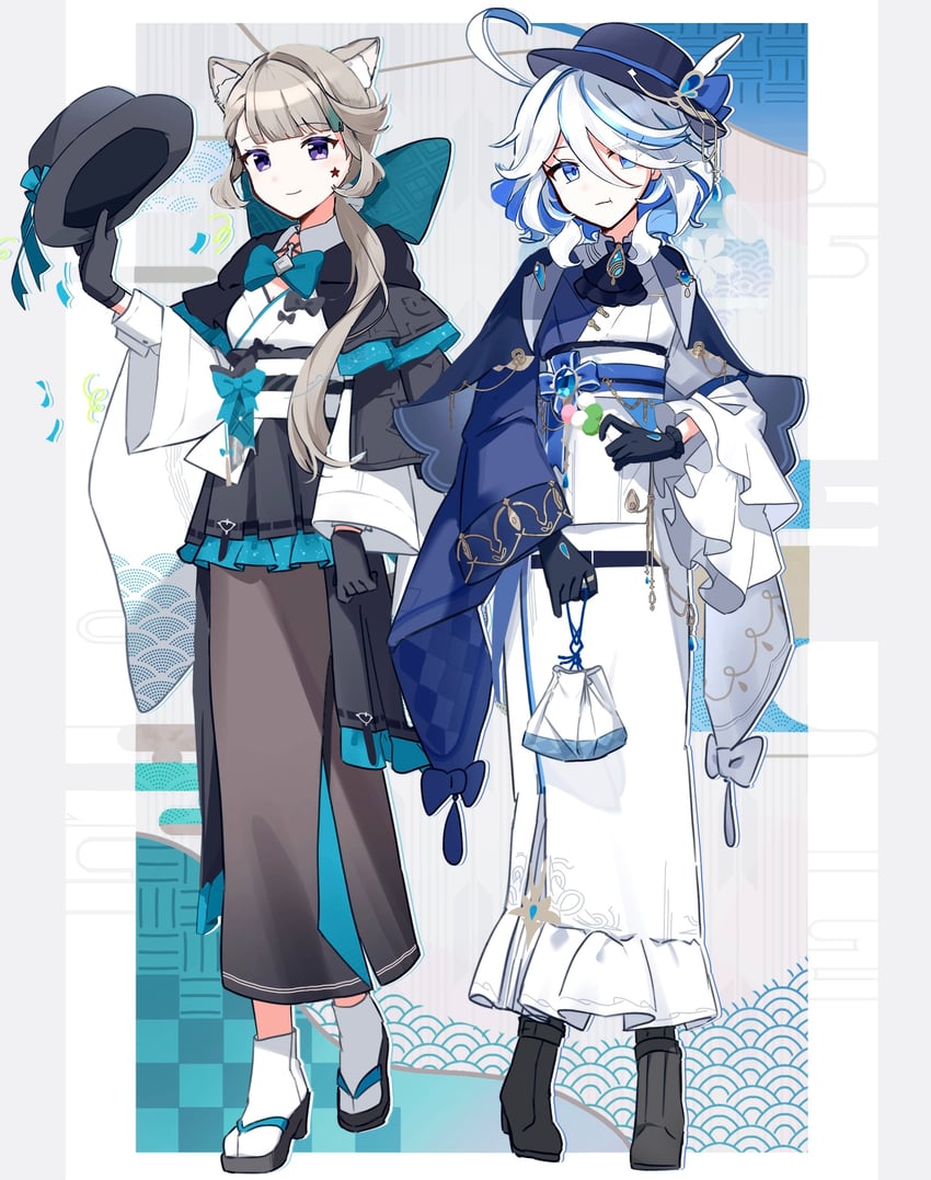 furina and lynette (genshin impact) drawn by utori_(tanakautori)