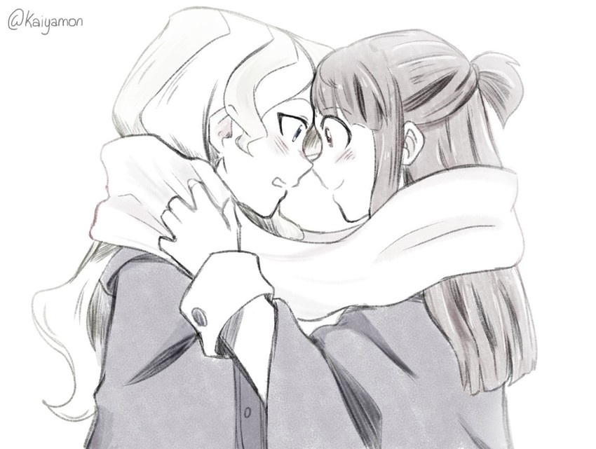 kagari atsuko and diana cavendish (little witch academia) drawn by kaiyamon