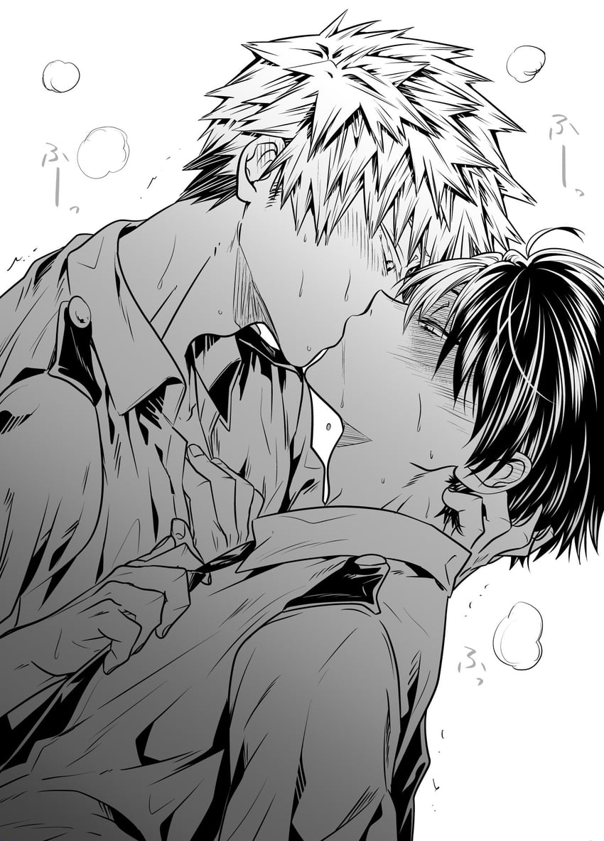 bakugou katsuki and todoroki shoto (boku no hero academia) drawn by ikuhashi_muiko