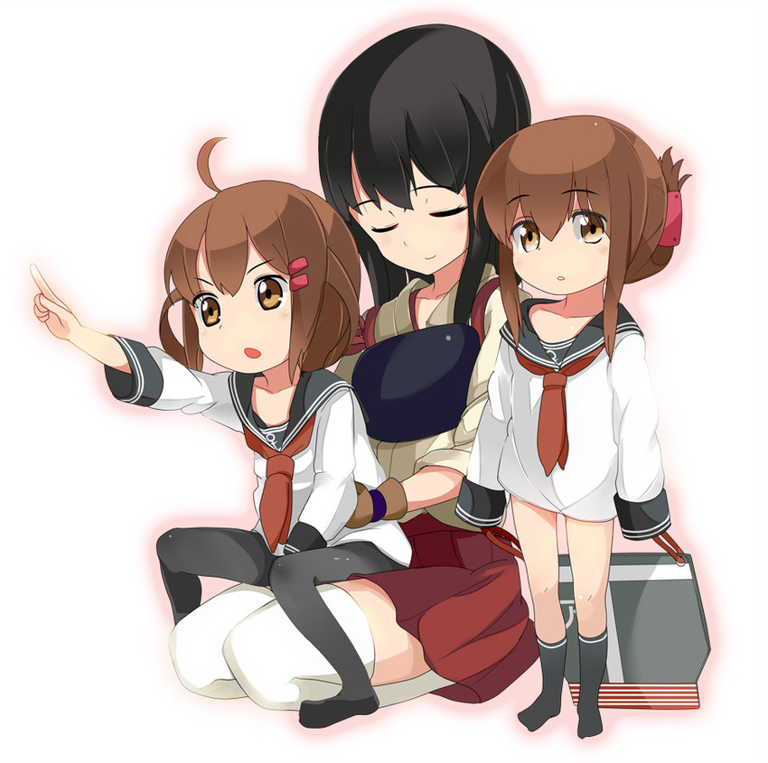 inazuma, akagi, and ikazuchi (kantai collection) drawn by tamakorogashi