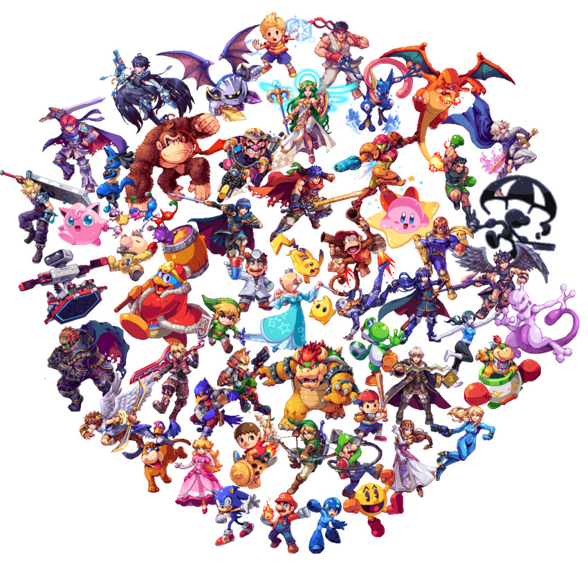 link, pikachu, princess zelda, cloud strife, kirby, and 58 more (pokemon and 44 more) drawn by abysswolf