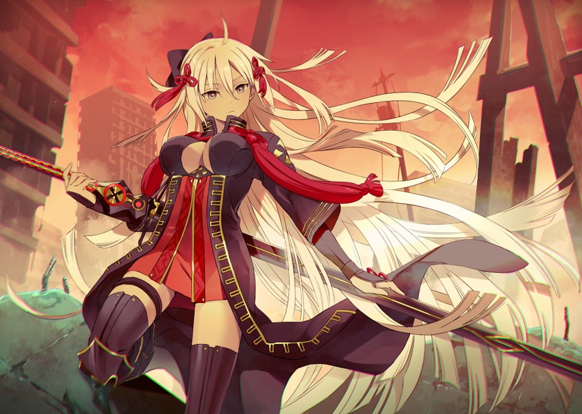 okita souji and okita souji alter (fate and 2 more) drawn by hechima_(issindotai)