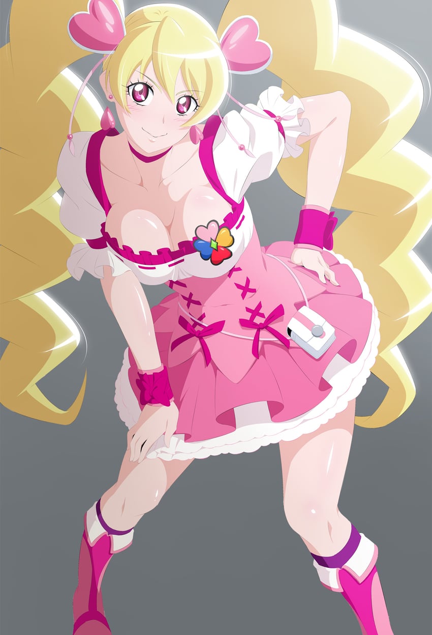 momozono love and cure peach (precure and 1 more) drawn by fuchi_(nightmare)
