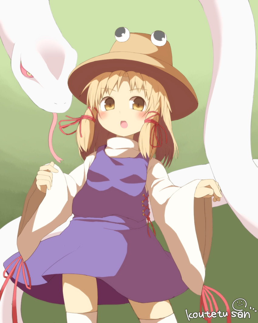 moriya suwako and mishaguji (touhou) drawn by koutetu_bouya
