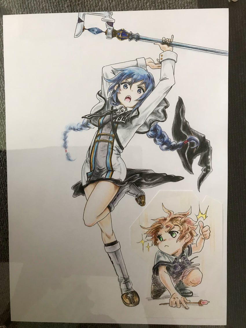 roxy migurdia and rudeus greyrat (mushoku tensei) drawn by kzm_mrks7803