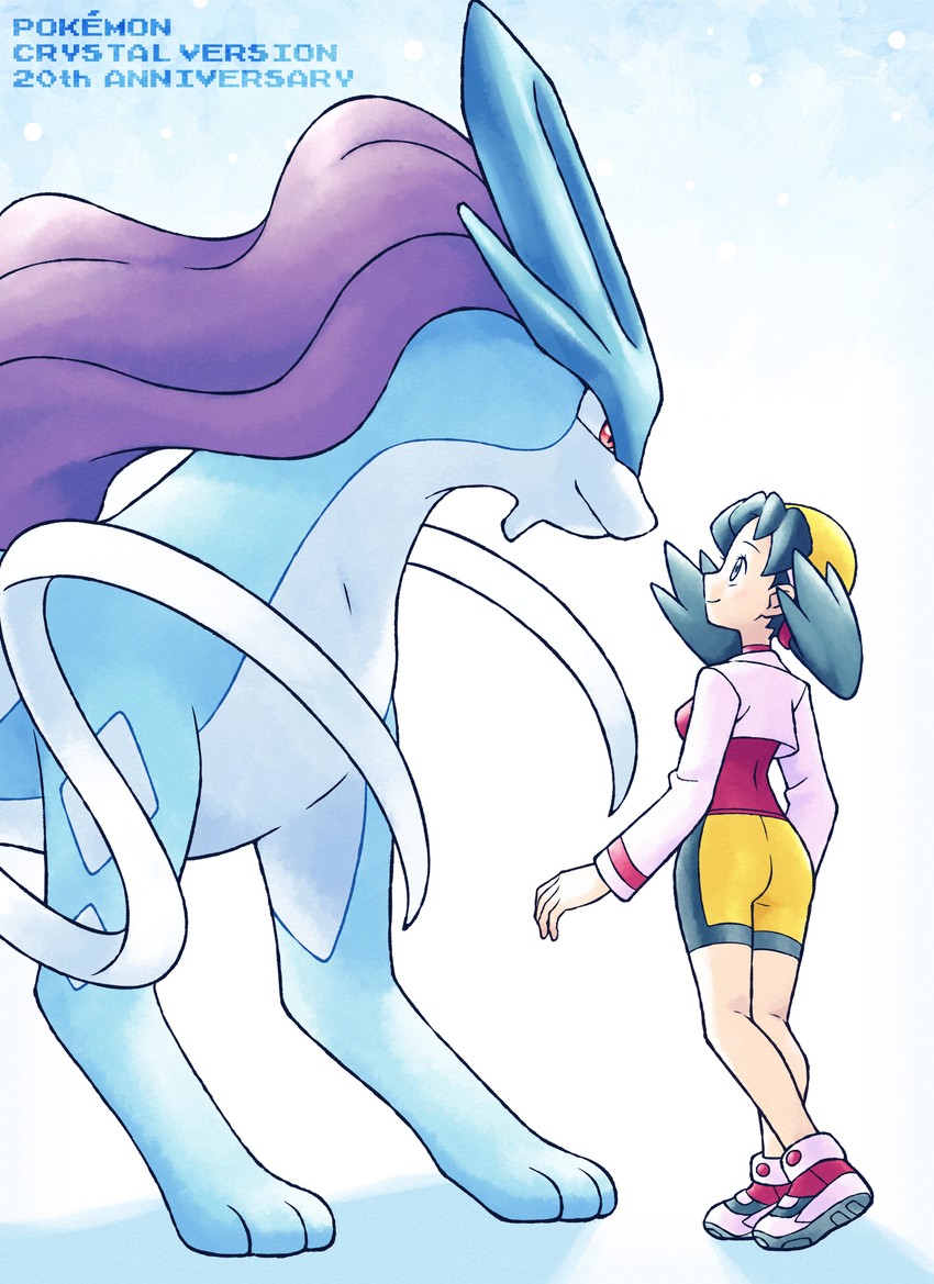 kris and suicune (pokemon and 1 more) drawn by ice_ground