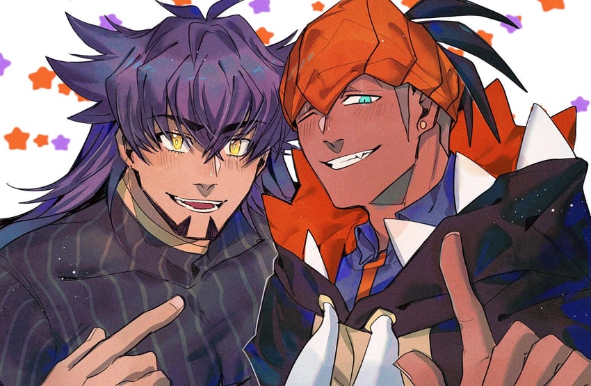 leon and raihan (pokemon and 1 more) drawn by chiyo_(miichiyochin)