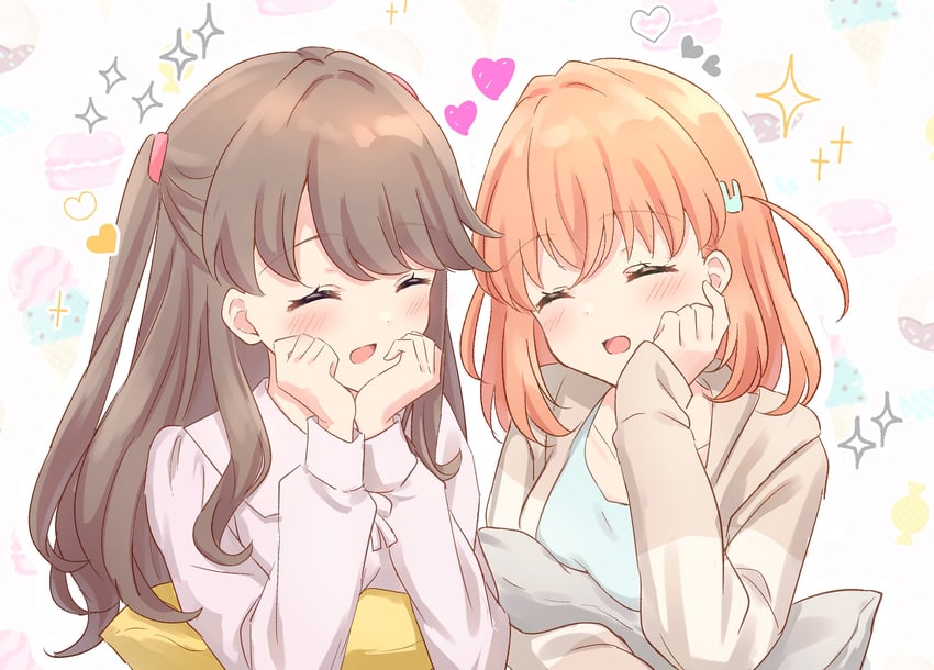 hinoshita kaho and fujishima megumi (love live! and 1 more) drawn by hanazora_satsuki