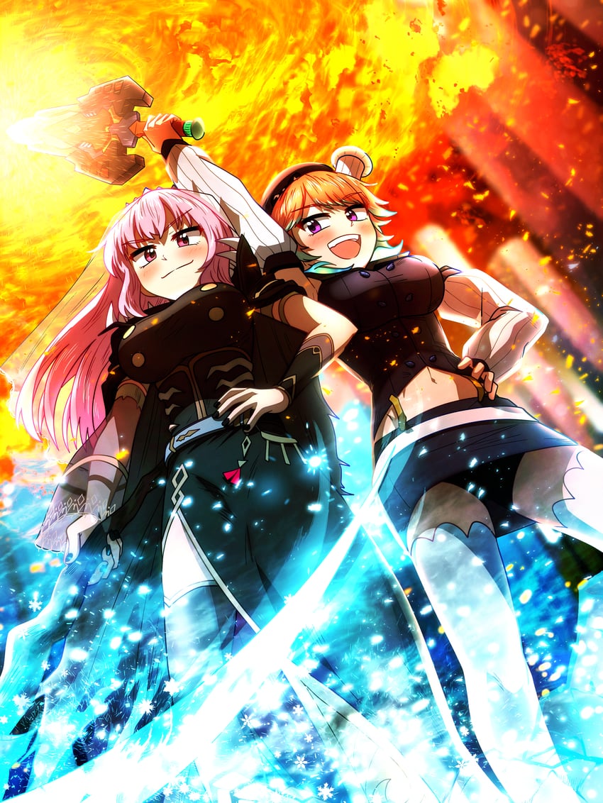 mori calliope and takanashi kiara (hololive and 2 more) drawn by ddolbang