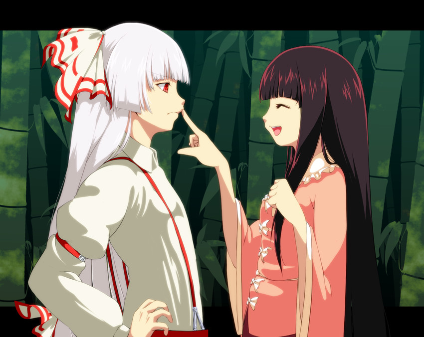 fujiwara no mokou and houraisan kaguya (touhou) drawn by sugiura_rippu