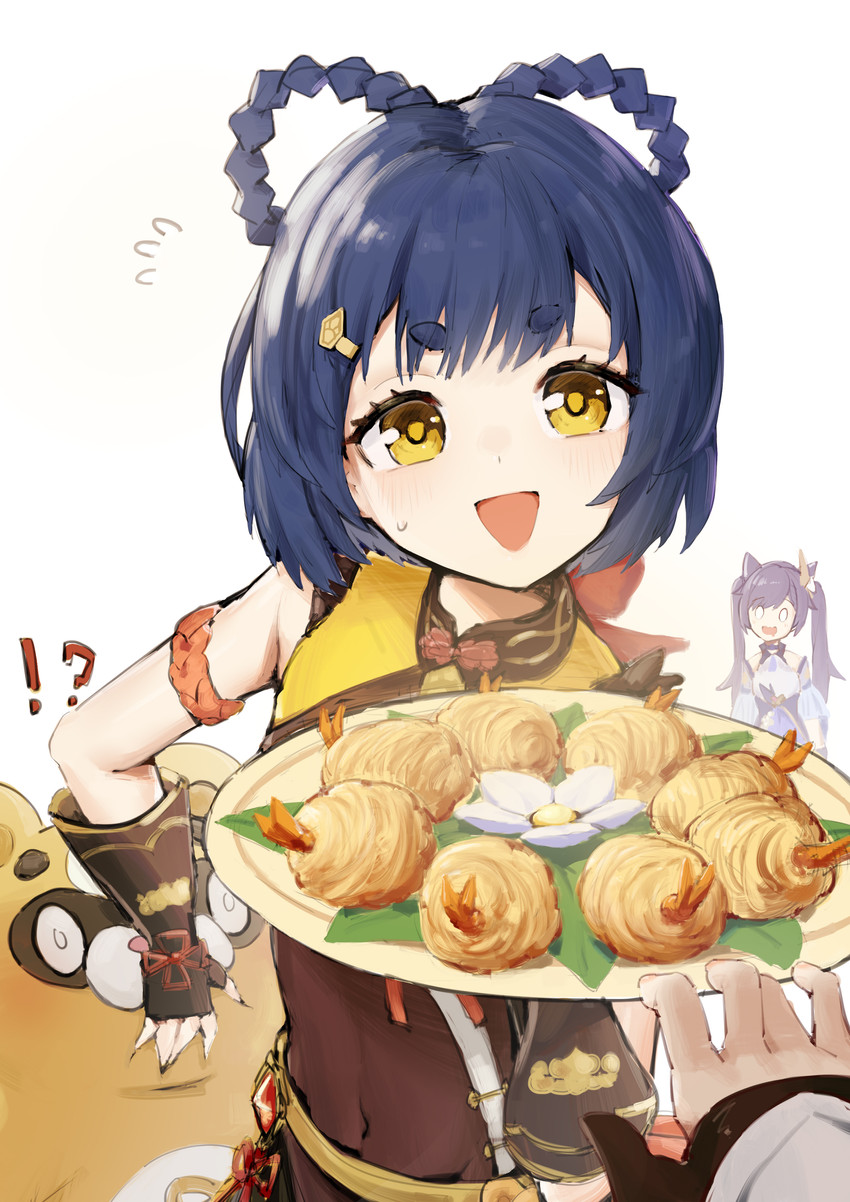 lumine, keqing, xiangling, and guoba (genshin impact) drawn by dodo_(yatotoyatoto)