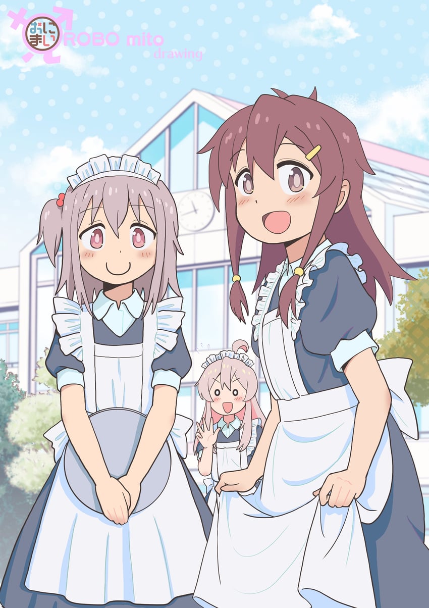 oyama mahiro, senkawa minato, and sakurada yuuta (onii-chan wa oshimai!) drawn by robomito
