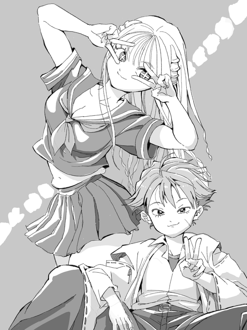 paira and jinnai kazami (bone collection) drawn by kirarazaka_jun