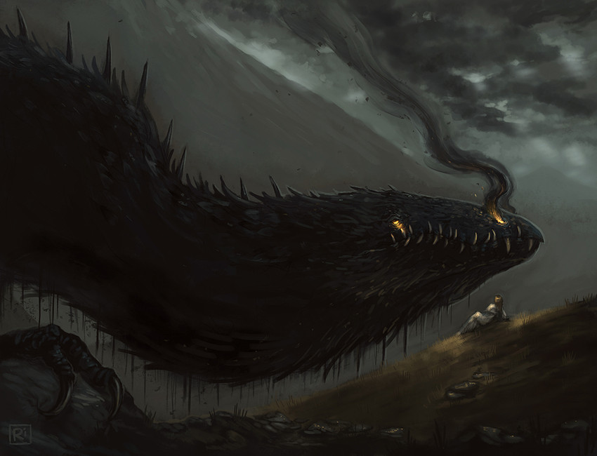 glaurung and nienor (tolkien's legendarium and 1 more) drawn by