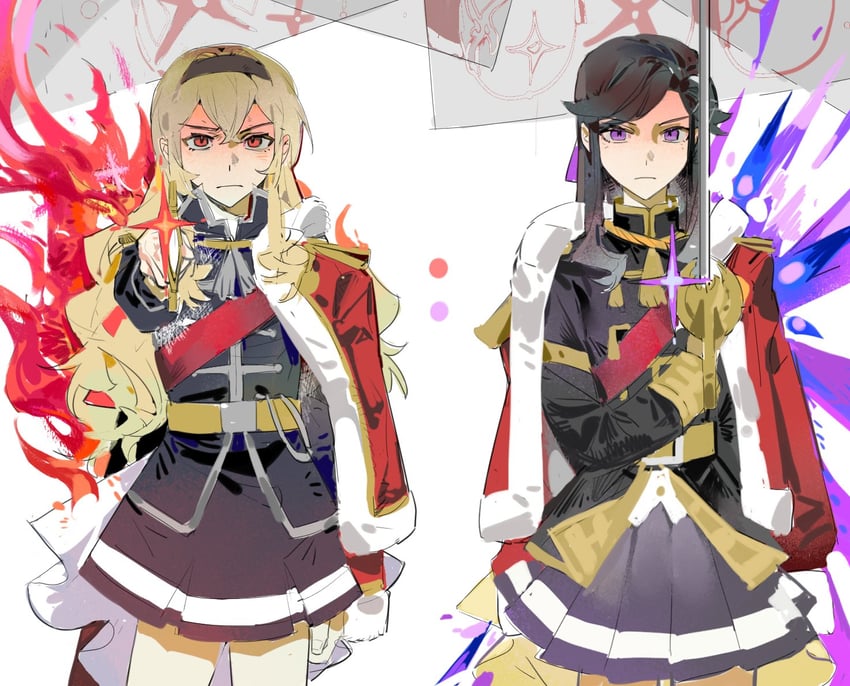 saijou claudine and tendou maya (shoujo kageki revue starlight) drawn by qngtidey132830