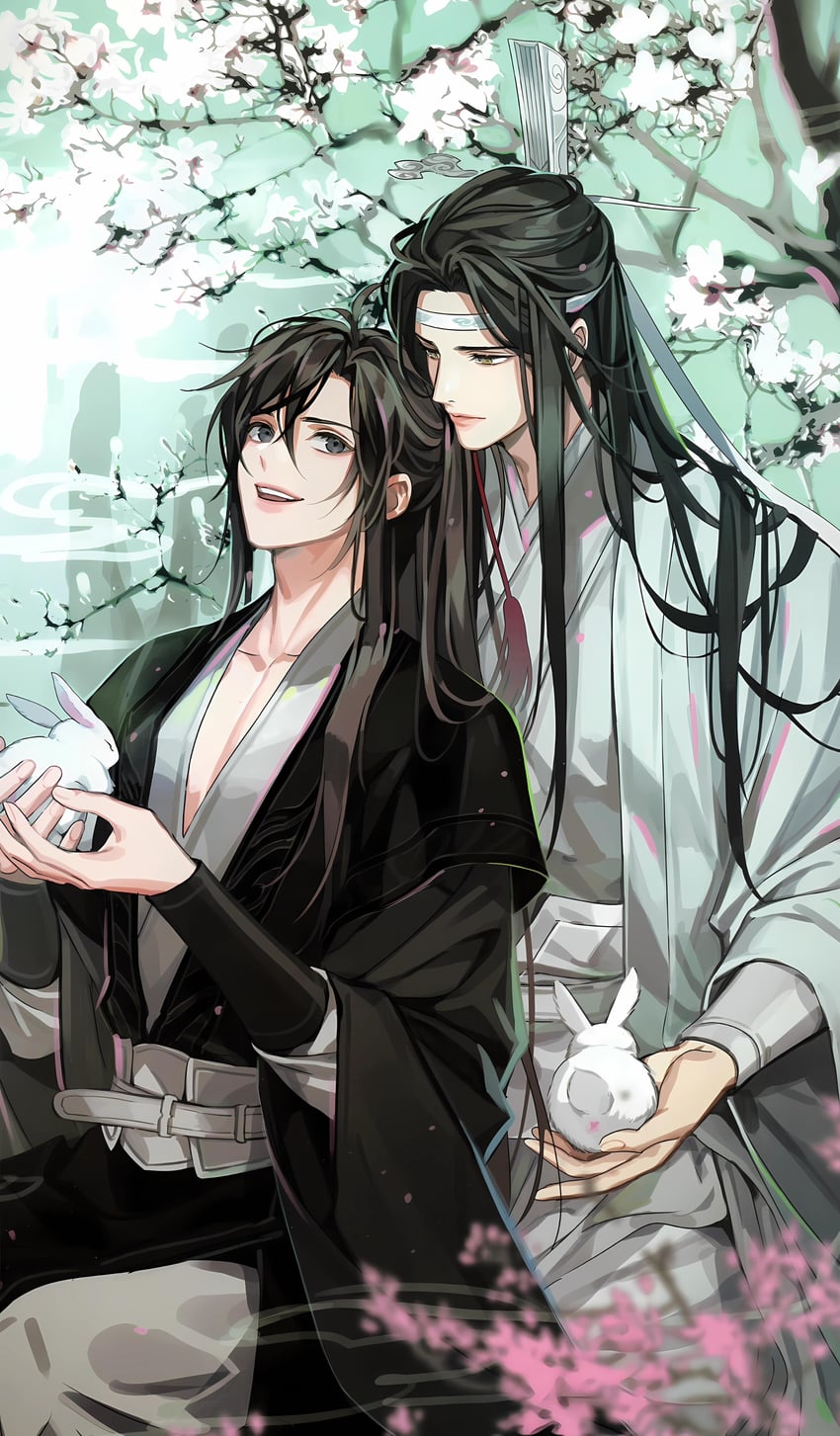 wei wuxian and lan wangji (modao zushi) drawn by gearous