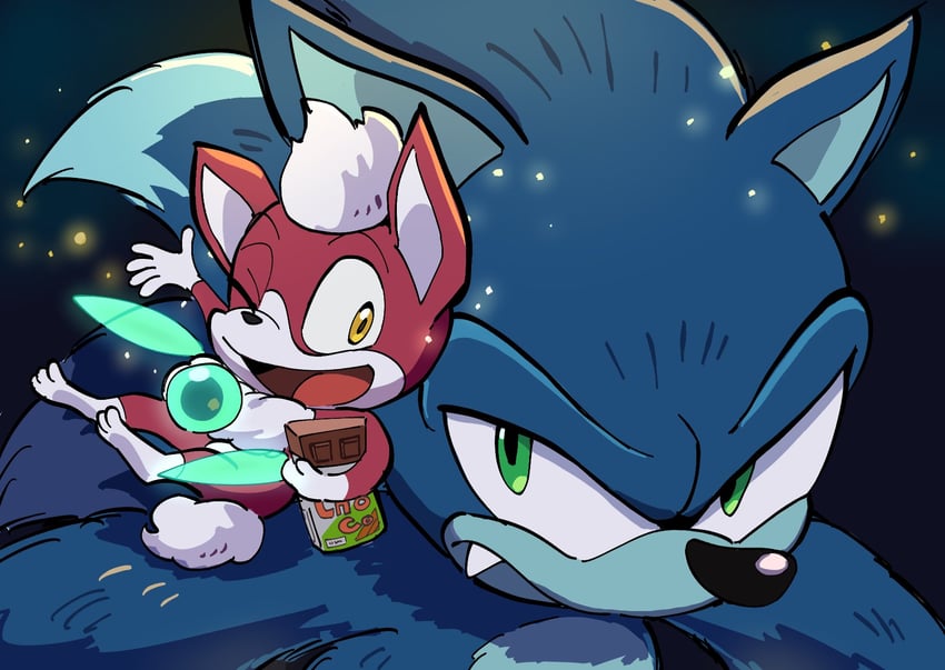 sonic the hedgehog, sonic the werehog, and chip (sonic and 1 more) drawn by kanamikkana7