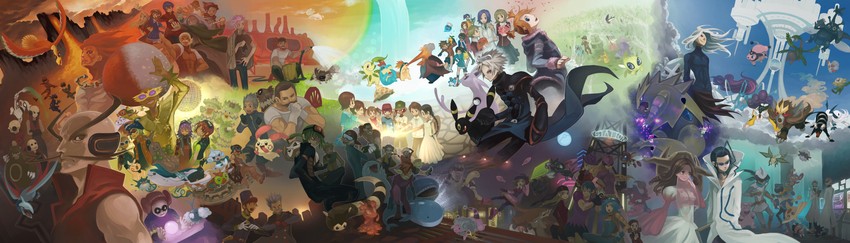 umbreon, espeon, absol, furret, celebi, and 104 more (pokemon and 1 more) drawn by sor_(eliminate)