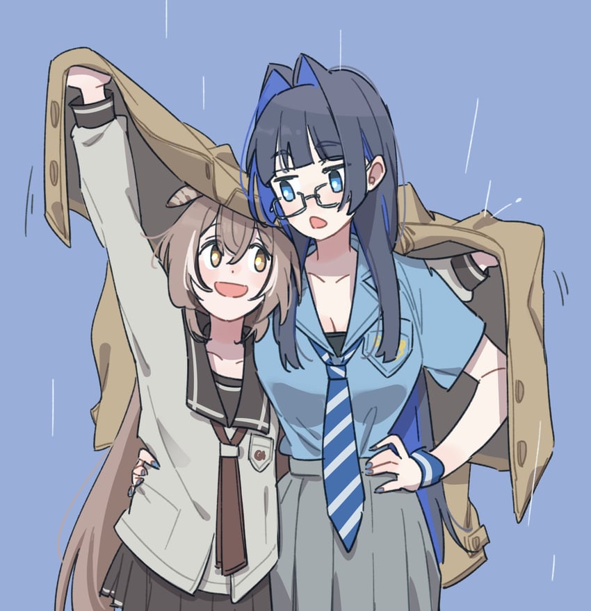 ouro kronii and nanashi mumei (hololive and 1 more) drawn by anco_(platanity)
