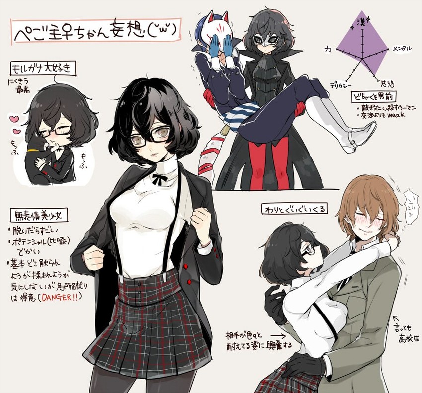 amamiya ren, akechi gorou, morgana, and kitagawa yuusuke (persona and 1 more) drawn by gau_(ggg)