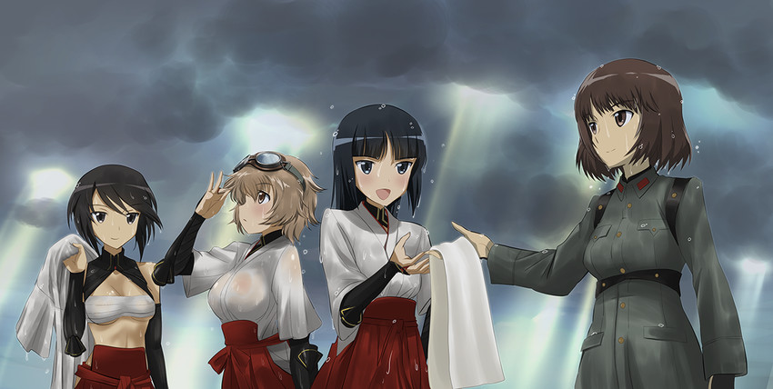 anabuki tomoko, katou keiko, kuroe ayaka, and katou takeko (world witches series and 3 more) drawn by kaneko_(novram58)