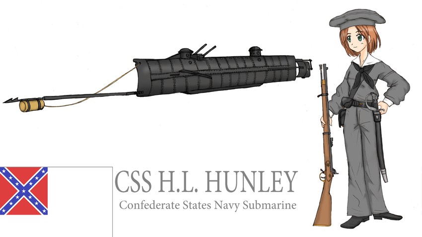 h l hunley (original) drawn by ernest_(sieg1945)