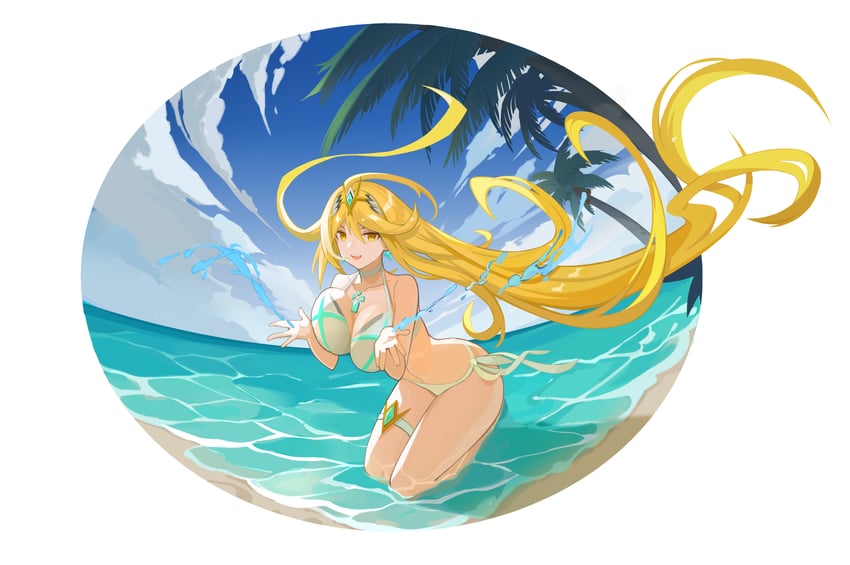 mythra (xenoblade chronicles and 1 more) drawn by o2_(rin617)