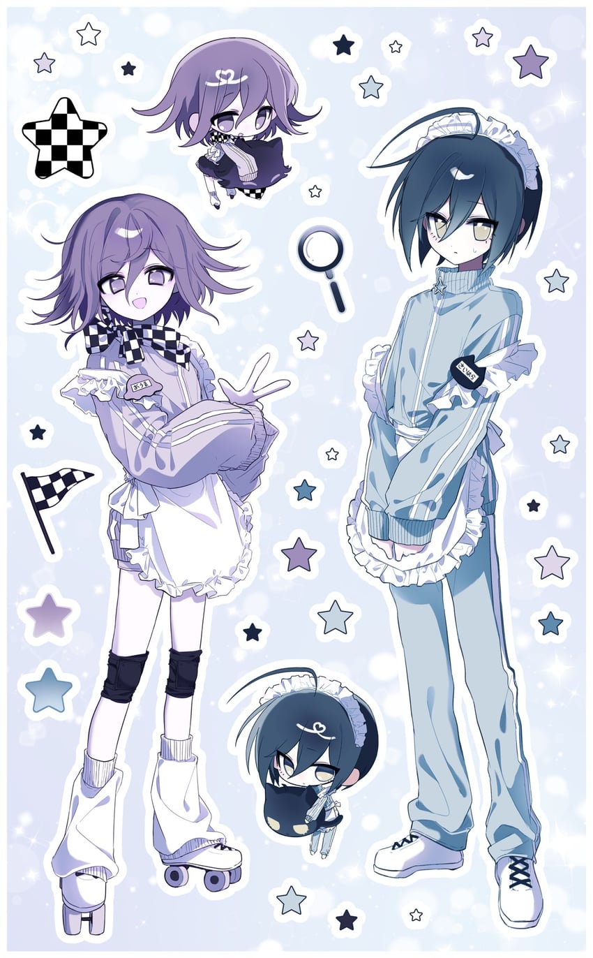 oma kokichi and saihara shuichi (danganronpa and 1 more) drawn by gyeongchae