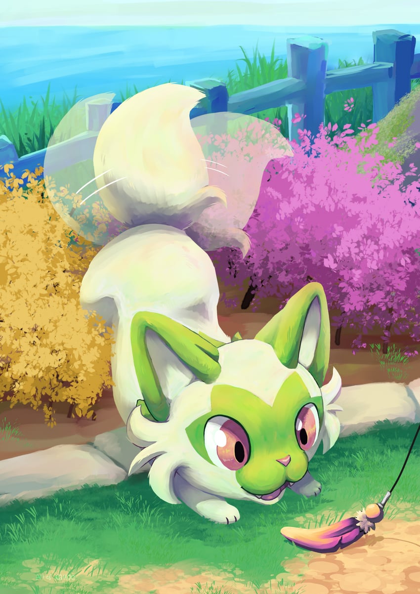 sprigatito (pokemon) drawn by nakoo