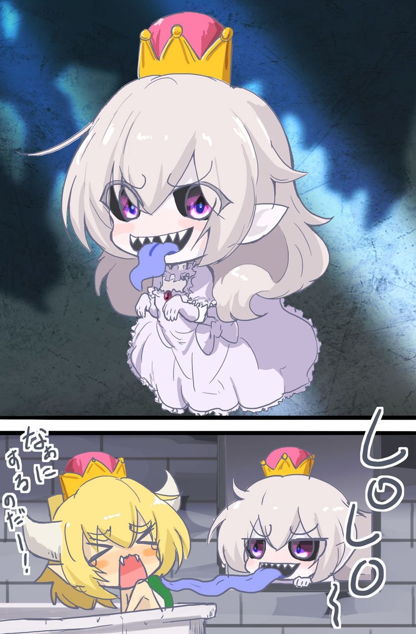 bowsette and princess king boo (mario and 2 more) drawn by jinguu_(4839ms)