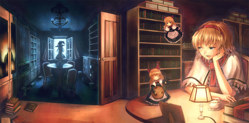 kirisame marisa, alice margatroid, and shanghai doll (touhou) drawn by hyuuga_azuri