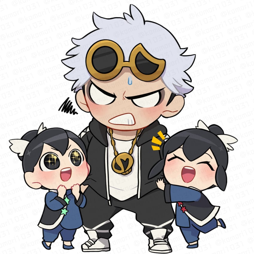 guzma, liza, and tate (pokemon and 3 more) drawn by komoten_(yuigadokusontei)