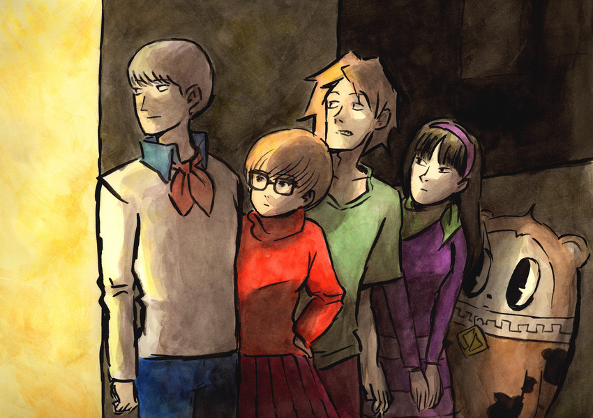 narukami yu, satonaka chie, amagi yukiko, hanamura yousuke, kuma, and 5 more (persona and 2 more) drawn by imsoheckedup