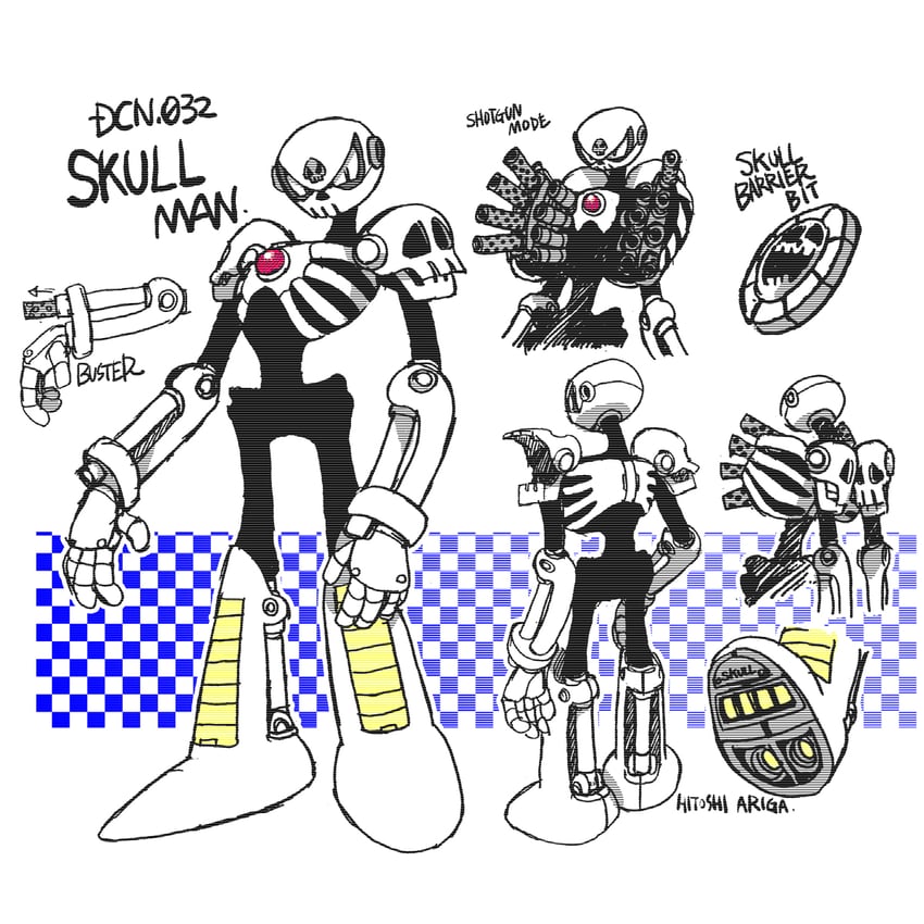 skull man (mega man and 2 more) drawn by ariga_hitoshi