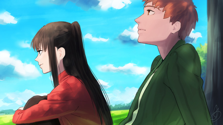 tohsaka rin and emiya shirou (fate and 1 more) drawn by amino_(tn7135)
