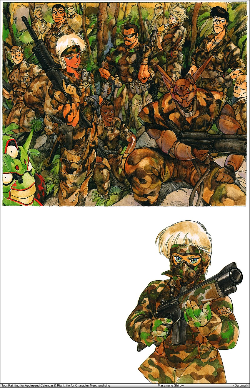 deunan knute and briareos hecatonchires (appleseed and 1 more) drawn by shirow_masamune