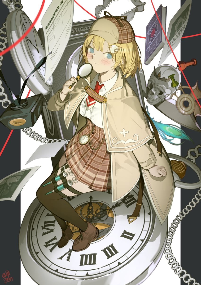 watson amelia (hololive and 1 more) drawn by sen-jou