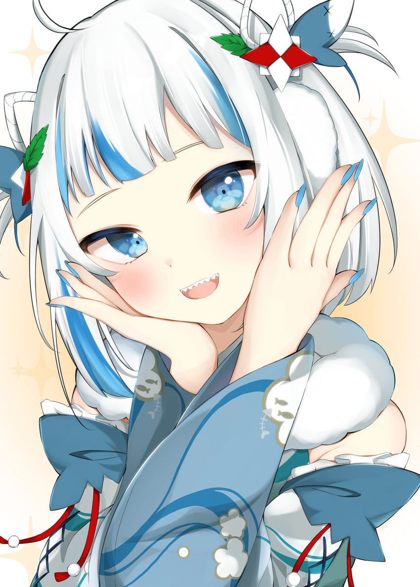 gawr gura (hololive and 1 more) drawn by myolu