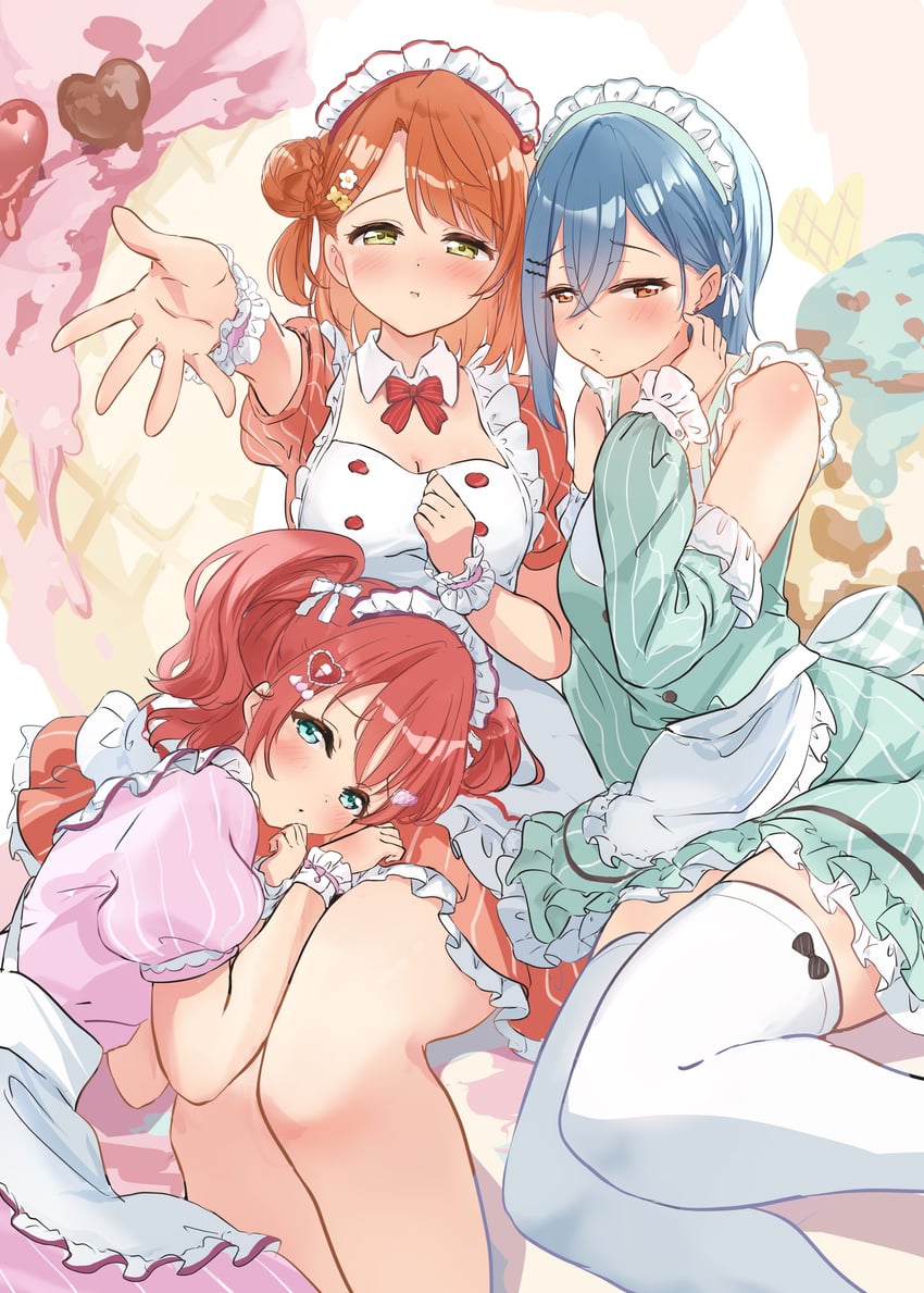 uehara ayumu, kurosawa ruby, and wakana shiki (love live! and 3 more) drawn by nekomaru_nisei