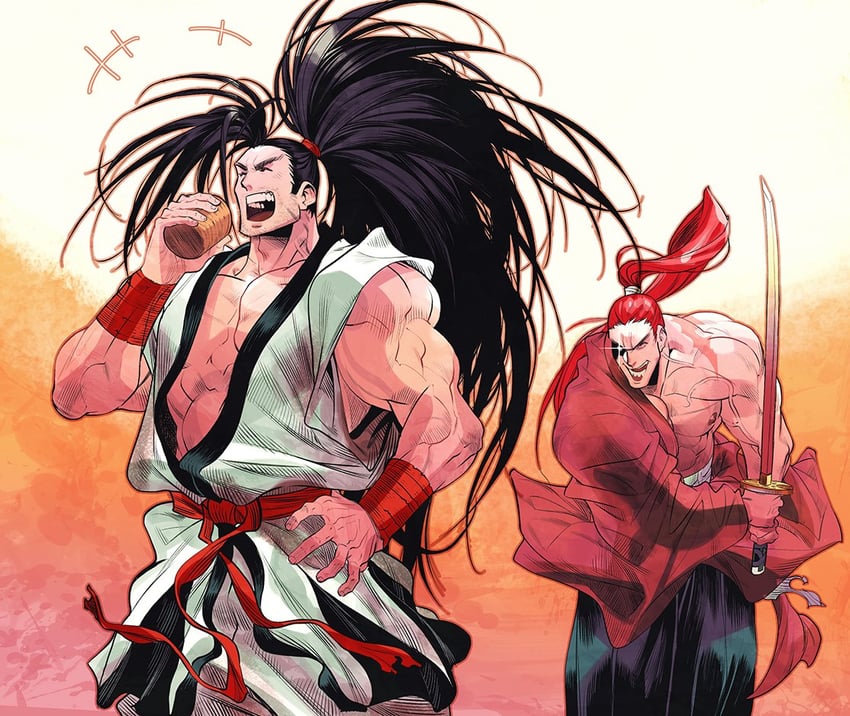 haoumaru and kibagami genjuro (samurai spirits) drawn by dreadful_alibi