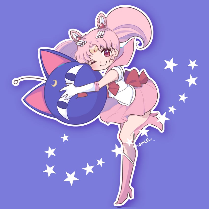 chibi usa, sailor chibi moon, and luna-p (bishoujo senshi sailor moon) drawn by trouble_artist