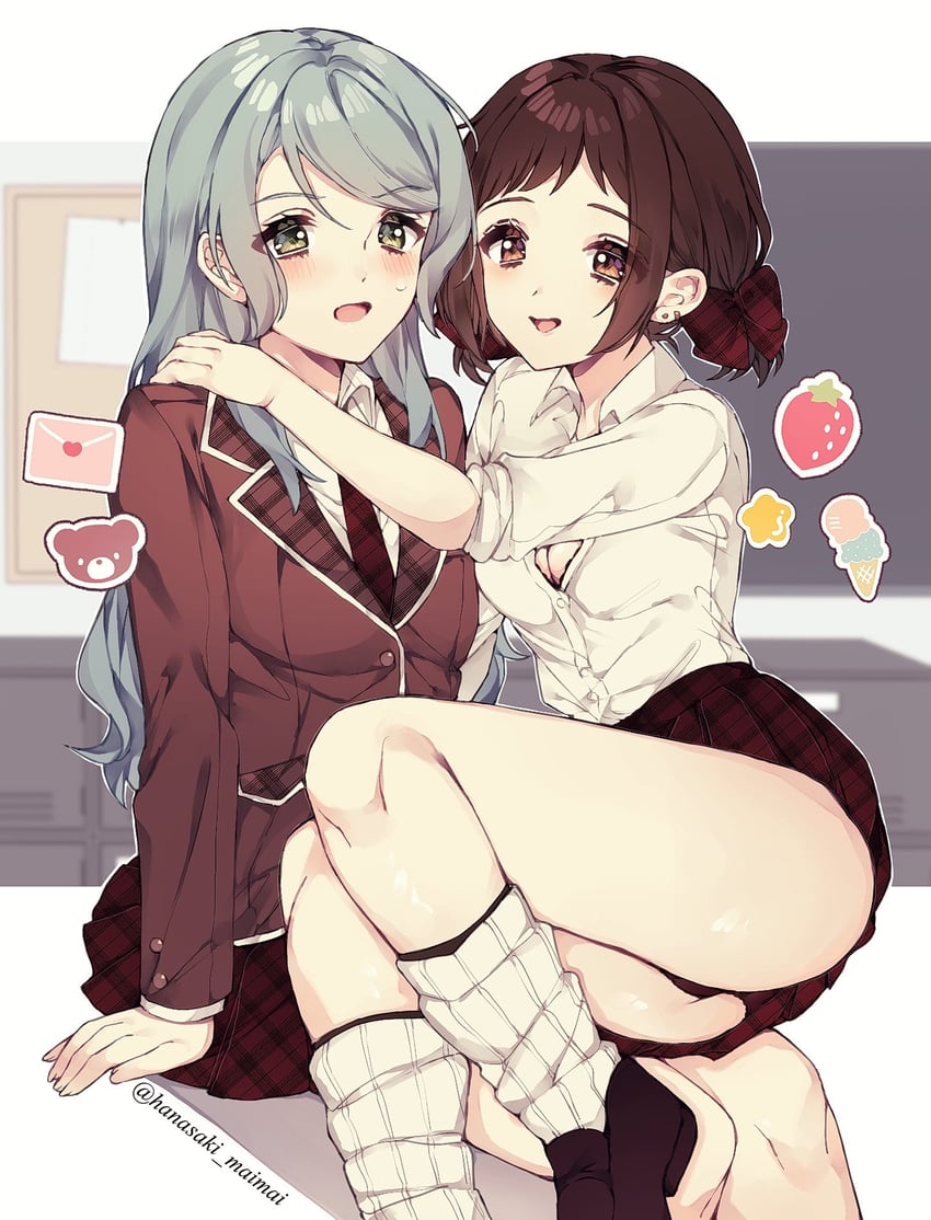 hikawa sayo and hazawa tsugumi (bang dream!) drawn by sakurahara