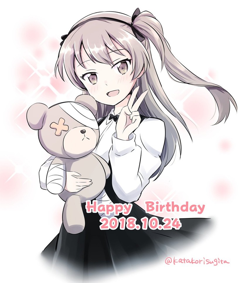 shimada arisu and boko (girls und panzer) drawn by katakori_sugita