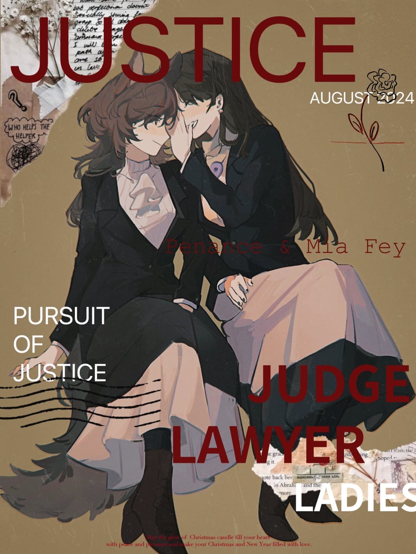 penance and mia fey (arknights and 1 more) drawn by liena1027
