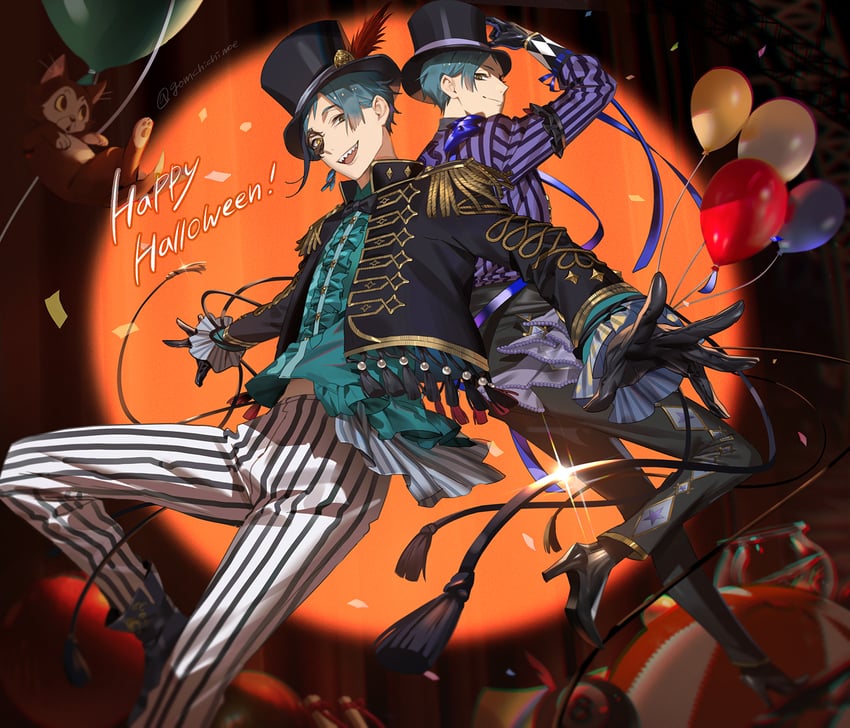 floyd leech and jade leech (twisted wonderland) drawn by gomchichimoe