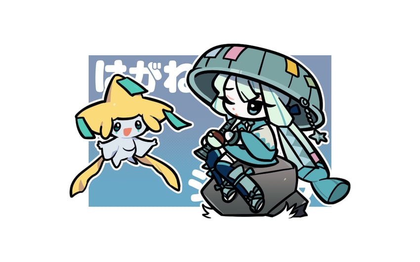 hatsune miku, jirachi, and steel miku (pokemon and 2 more) drawn by mao_jiahuo