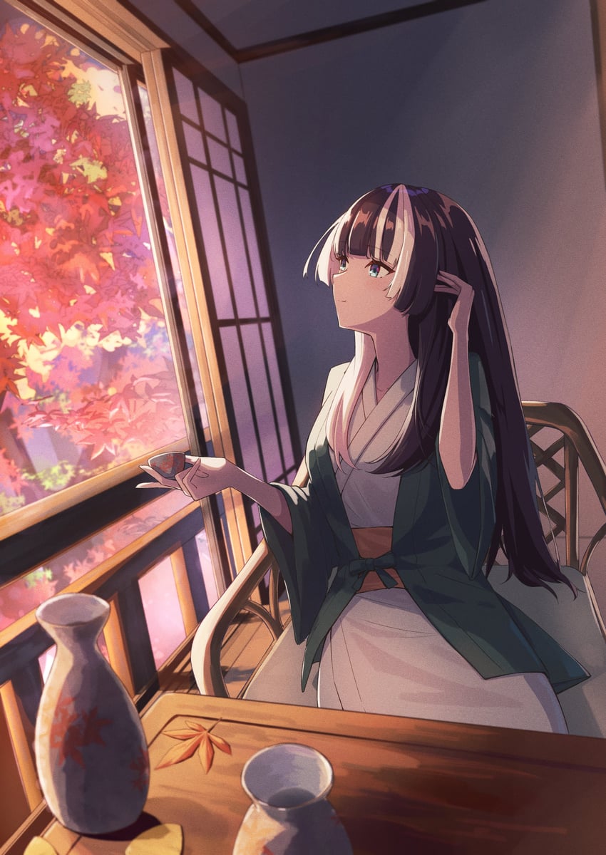 juufuutei raden (hololive and 1 more) drawn by oki_no_fuji